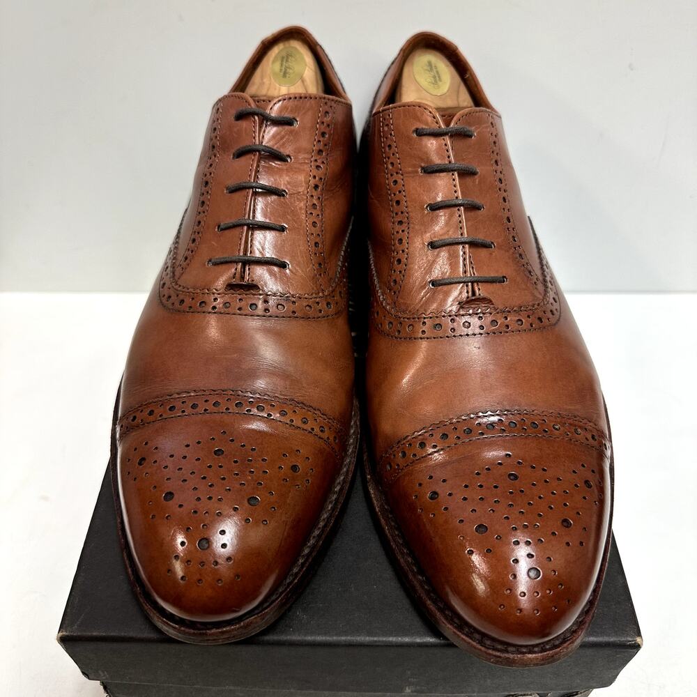 VGUC Grant Stone x J. Crew Ludlow Oxford Semi-Brogues Brown Bench Made US 10.5